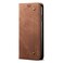 Case Cover For OPPO A96 5G / Reno7 Z 5G Denim Texture Leather Phone Case(Brown)