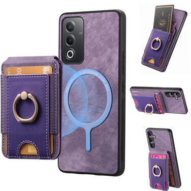 Case Cover For OPPO K11 5G Retro Splitable Magnetic Stand Card Bag Leather Phone Case(Purple)