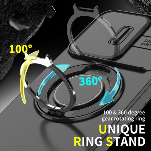Case Cover For OPPO Reno13 5G Global Sliding Camshield Ring Holder Phone Case(Orange)