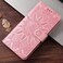 Case Cover For OPPO Reno13 Global Embossed Sunflower Leather Phone Case(Rose Gold)