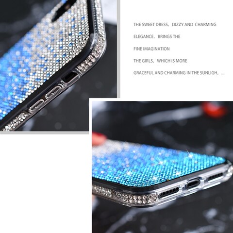 Case Cover For iPhone XS Max TPU + Epoxy Flash Diamond Tri-Color Gradient Phone Protective Case(Gradient Purple)