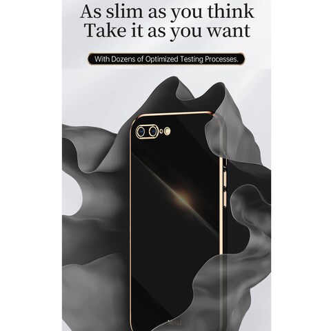 Case Cover XINLI Straight Edge 6D Electroplate TPU Phone Case For iPhone 6 Plus / 6s Plus(Black)
