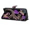 Case Cover For iPhone XR Crystal 3D Shockproof Protective Leather Phone Case(Purple Flower Butterfly)
