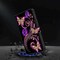 Case Cover For iPhone XR Crystal 3D Shockproof Protective Leather Phone Case(Purple Flower Butterfly)
