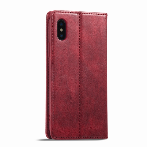 Case Cover For iPhone XR LC.IMEEKE RFID Anti-theft Leather Phone Case(Red)