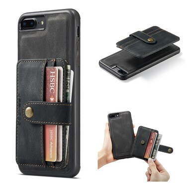 Case Cover JEEHOOD RFID Blocking Anti-Theft Wallet Phone Case For iPhone 7 Plus / 8 Plus(Black)