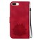 Case Cover For iPhone 8 Plus / 7 Plus Lotus Embossed Leather Phone Case(Red)