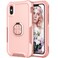 Case Cover For iPhone XS Max 3 in 1 PC + TPU Phone Case with Ring Holder(Pink)