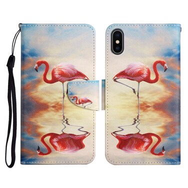 Case Cover For iPhone XS Max Painted Pattern Horizontal Flip Leather Case with Holder &amp; Card Slot &amp; Wallet(Flamingo)