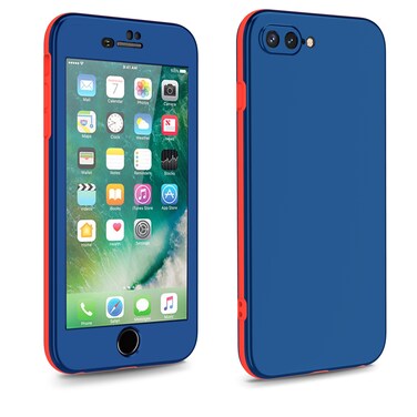 Case Cover For iPhone 8 Plus / 7 Plus Two Color Full Protective 3-in-1 Phone Case(Blue)