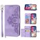 Case Cover For iPhone XS Max Skin-feel Flowers Embossed Wallet Leather Phone Case(Purple)