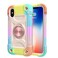 Case Cover For iPhone XS Max Shockproof Silicone + PC Protective Case with Dual-Ring Holder(Colorful Rose Gold)