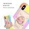 Case Cover For iPhone XS Max Shockproof Silicone + PC Protective Case with Dual-Ring Holder(Colorful Rose Gold)