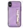 Case Cover For iPhone XS Max Zipper Card Holder Phone Case(Purple)
