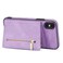 Case Cover For iPhone XS Max Zipper Card Holder Phone Case(Purple)