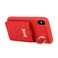 Case Cover For iPhone XS Vertical Card Bag Ring Holder Phone Case with Dual Lanyard(Red)
