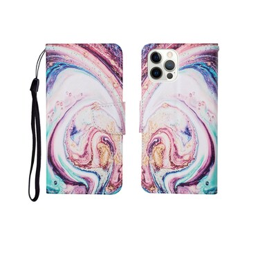 Case Cover For iPhone 12 Pro Max Painted Pattern Horizontal Flip Leathe Case(Whirlpool Marble)