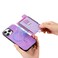 Case Cover For iPhone XR Retro Magsafe Cross Leather Pull-Out Card Bag Back Phone Case(Purple)