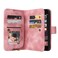 Case Cover For iPhone 6s / 6 Multifunctional Card Slot Zipper Wallet Leather Phone Case(Rose Gold)