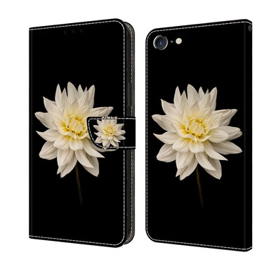 Case Cover For iPhone 6 Plus / 7 Plus / 8 Plus Crystal 3D Shockproof Protective Leather Phone Case(White Flower)