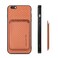 Case Cover For iPhone 6 Plus / 6S Plus Carbon Fiber Leather Card Magsafe Magnetic Phone Case(Brown)