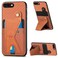 Case Cover For iPhone SE 2022 / 2020 / 7 / 8 Carbon Fiber Wallet Flip Card K-shaped Holder Phone Case(Brown)