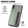 Case Cover For iPhone X / XS Carbon Fiber Magnetic Card Bag Phone Case(Green)