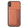 Case Cover For iPhone X / XS Carbon Fiber Magnetic Card Bag Phone Case(Brown)