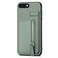 Case Cover For iPhone 7 Plus / 8 Plus Carbon Fiber Vertical Flip Zipper Phone Case(Green)
