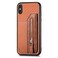 Case Cover For iPhone X / XS Carbon Fiber Horizontal Flip Zipper Wallet Phone Case(Brown)
