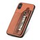 Case Cover For iPhone X / XS Carbon Fiber Horizontal Flip Zipper Wallet Phone Case(Brown)