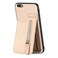 Case Cover For iPhone 6 Plus / 6s Plus Carbon Fiber Vertical Flip Zipper Phone Case(Khaki)