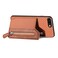 Case Cover For iPhone SE 2022 / 2020 / 7 / 8 Carbon Fiber Horizontal Flip Zipper Wallet Phone Case(Brown)