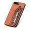 Case Cover For iPhone SE 2022 / 2020 / 7 / 8 Carbon Fiber Horizontal Flip Zipper Wallet Phone Case(Brown)