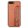 Case Cover For iPhone SE 2022 / 2020 / 7 / 8 Carbon Fiber Horizontal Flip Zipper Wallet Phone Case(Brown)