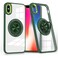 Case Cover For iPhone XS / X Magnetic Rotating Ring Holder Phone Case(Dark Green)