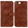 Case Cover For iPhone 8 Plus / 7 Plus Double 8-shaped Embossed Leather Phone Case(Brown)