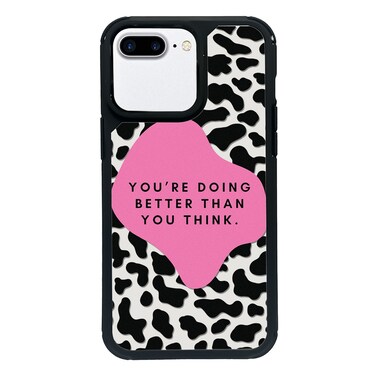 Case Cover For iPhone 7 Plus / 8 Plus Exclusive Design Style PC Full Coverage Pattern Phone Case(Black Block)