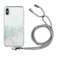 Case Cover For iPhone X / XS Hollow Marble Pattern TPU Shockproof Protective Case with Neck Strap Rope(Grey)
