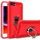 Case Cover For iPhone 6 Plus / 7 Plus / 8 Plus Carbon Fiber Protective Case with 360 Degree Rotating Ring Holder(Red)