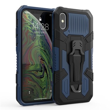 Case Cover For iPhone XR Machine Armor Warrior Shockproof PC + TPU Protective Case(Royal Blue)