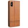 Case Cover For iPhone X / XS AZNS Magnetic Calf Texture Horizontal Flip Leather Case with Card Slots &amp; Holder &amp; Wallet(Light Brown)