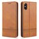 Case Cover For iPhone X / XS AZNS Magnetic Calf Texture Horizontal Flip Leather Case with Card Slots &amp; Holder &amp; Wallet(Light Brown)