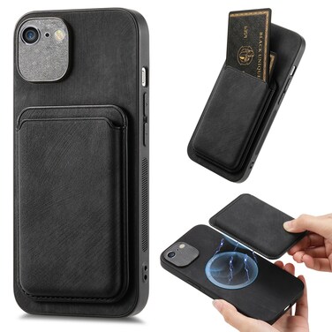 Case Cover For iPhone 6 / 6s Retro Leather Card Bag Magnetic Phone Case(Black)