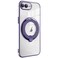 Case Cover For iPhone 8 Plus / 7 Plus Electroplating MagSafe 360 Degree Rotation Holder Shockproof Phone Case(Dark Purple)
