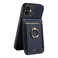 Case Cover For iPhone 11 Ring Multifunctional Vertical Flip Wallet Back Cover Leather Phone Case(Dark Blue)