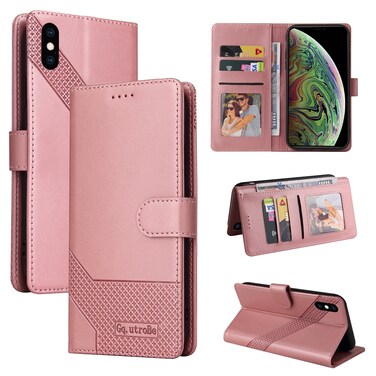 Case Cover For iPhone XS Max GQUTROBE Skin Feel Magnetic Leather Phone Case(Rose Gold)