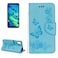 Case Cover For iPhone X / XS Pressed Flowers Butterfly Pattern Horizontal Flip Leather Case with Holder &amp; Card Slots &amp; Wallet &amp; Lanyard(Blue)