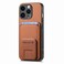 Case Cover For iPhone X / XS Carbon Fiber Card Bag Fold Stand Phone Case(Brown)