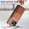 Case Cover For iPhone X / XS Carbon Fiber Card Bag Fold Stand Phone Case(Brown)